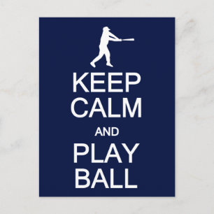 Keep Calm & Play Ball postcard, customize Postcard