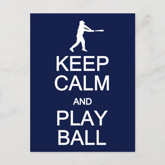 Keep Calm & Play Ball postcard, customize Postcard (Front)