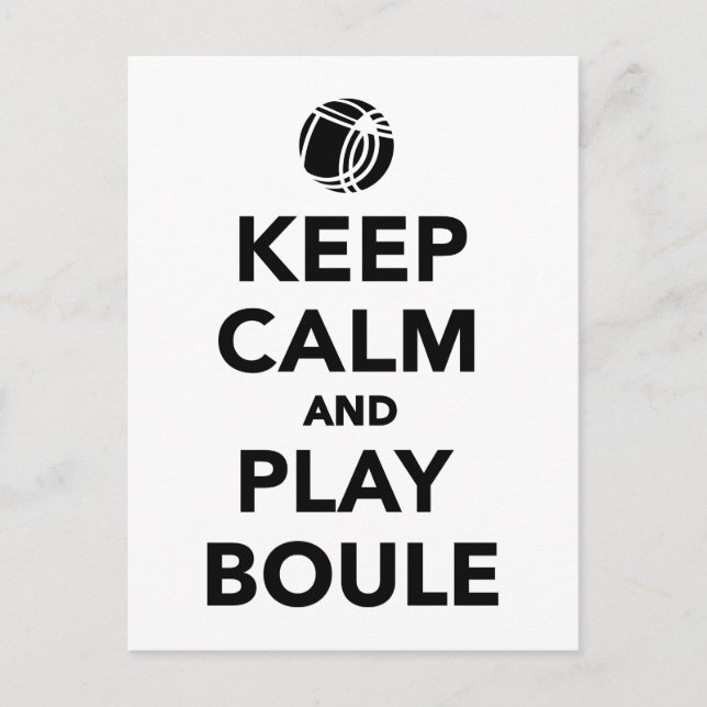 Keep calm play Boule Boccia Postcard (Front)