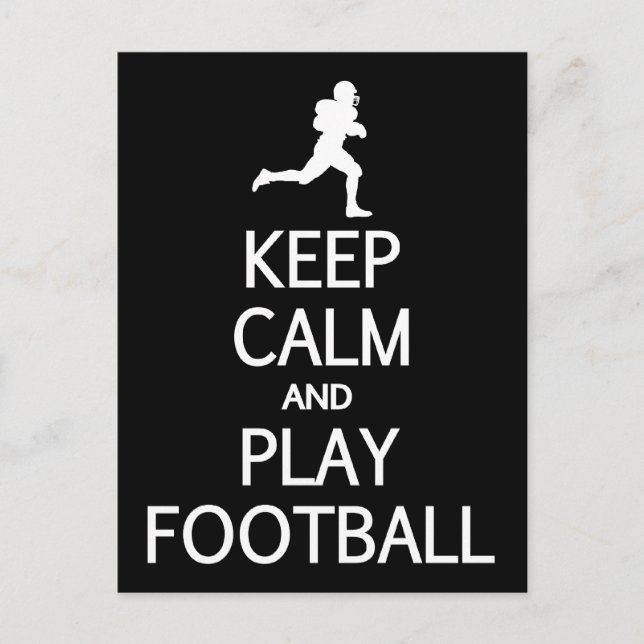 Keep Calm & Play Football custom colour postcard (Front)