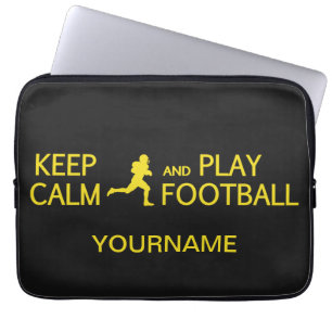 Keep Calm & Play Football custom laptop sleeve