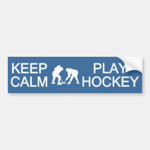 Keep Calm & Play Hockey custom colour bumpersticke Bumper Sticker