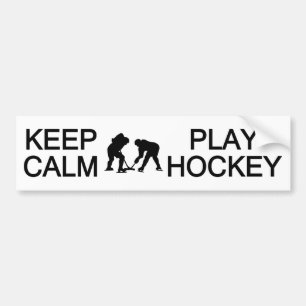 Keep Calm & Play Hockey custom colour bumpersticke Bumper Sticker