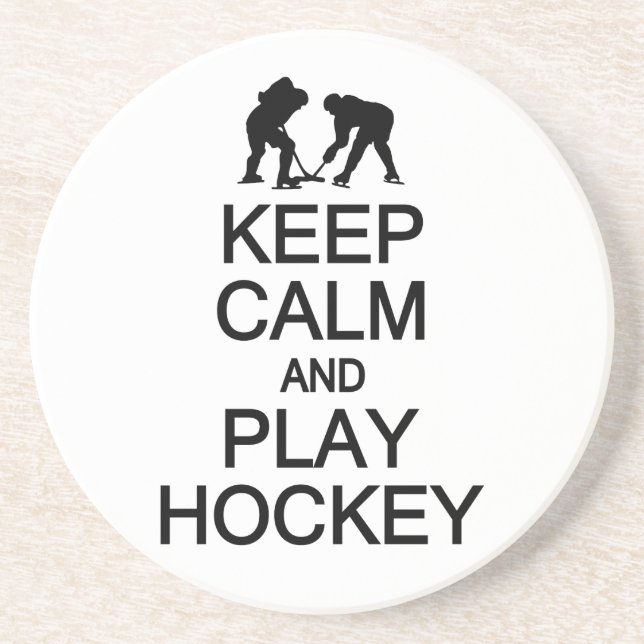 Keep Calm & Play Hockey custom colour coaster (Front)
