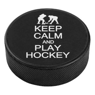 Keep Calm & Play Hockey custom colour Puck