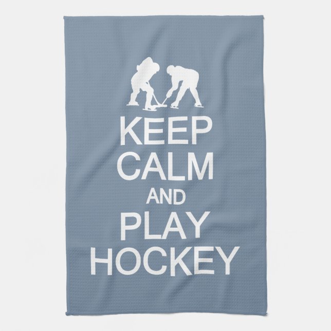 Keep Calm & Play Hockey custom colour towel (Vertical)