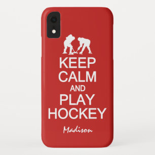 Keep Calm & Play Hockey custom name & colour cases