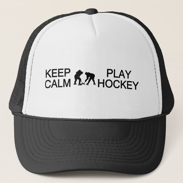 Keep Calm & Play Hockey hat - choose colour (Front)