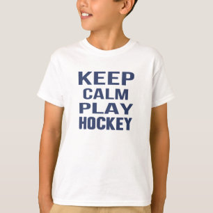 Keep Calm Play Hockey Unisex Kids Tee
