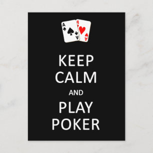 KEEP CALM & PLAY POKER postcard, customize Postcard