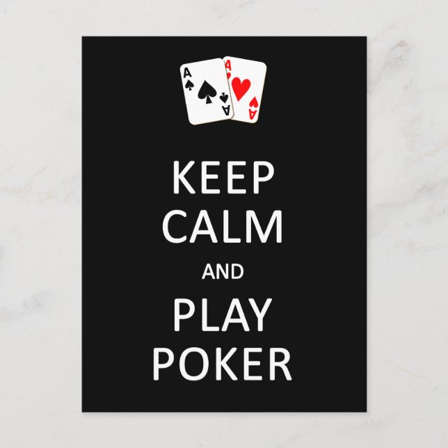 KEEP CALM & PLAY POKER postcard, customize Postcard (Front)