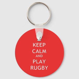 Keep Calm & Play Rugby Keychain