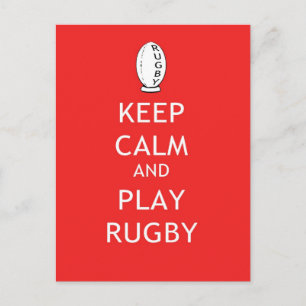 Keep Calm & Play Rugby Postcard