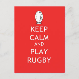 Keep Calm & Play Rugby Postcard