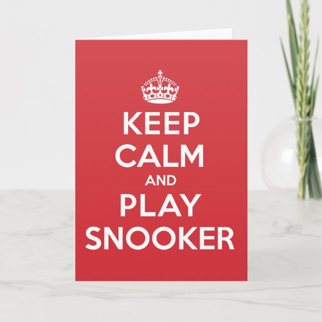 Keep Calm Play Snooker Greeting Note Card (Front)