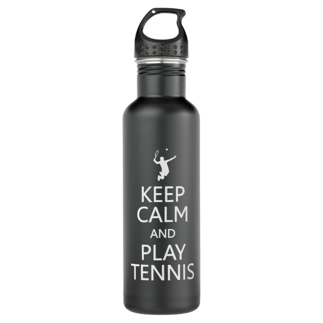 Keep Calm & Play Tennis custom 710 Ml Water Bottle (Front)