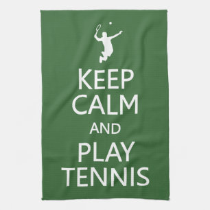 Keep Calm & Play Tennis custom colour kitchen towe Kitchen Towel