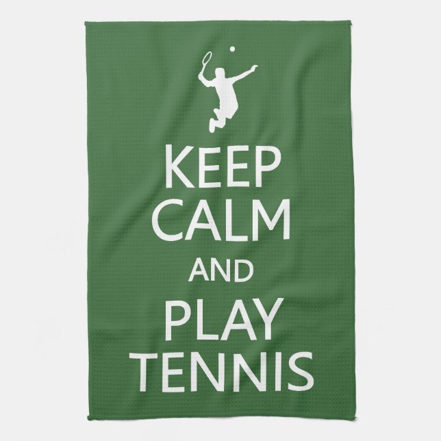 Keep Calm & Play Tennis custom colour kitchen towe Towel (Vertical)