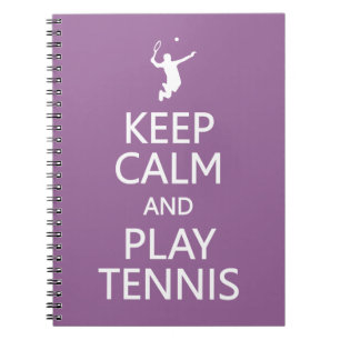 Keep Calm & Play Tennis custom colour notebook