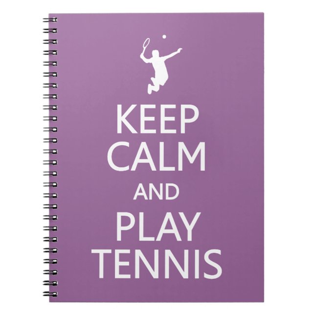 Keep Calm & Play Tennis custom colour notebook (Front)