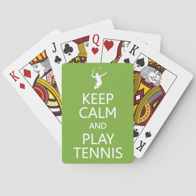 Keep Calm & Play Tennis custom colour playing Playing Cards (Back)