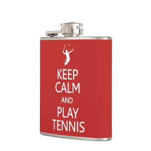 Keep Calm & Play Tennis custom flask