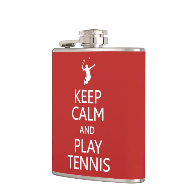 Keep Calm & Play Tennis custom flask (Left)