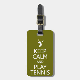 Keep Calm & Play Tennis custom luggage tag