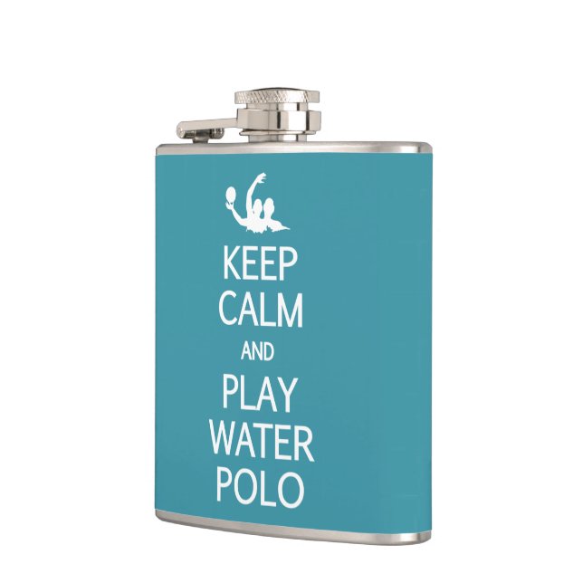 Keep Calm & Play Water Polo custom flask (Left)