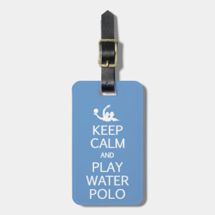 Keep Calm & Play Water Polo custom luggage tag