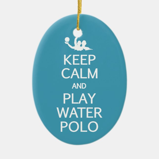 Keep Calm & Play Water Polo custom ornament (Front)