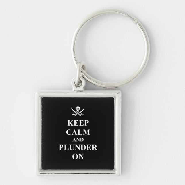 Keep calm & plunder on keychain (Front)