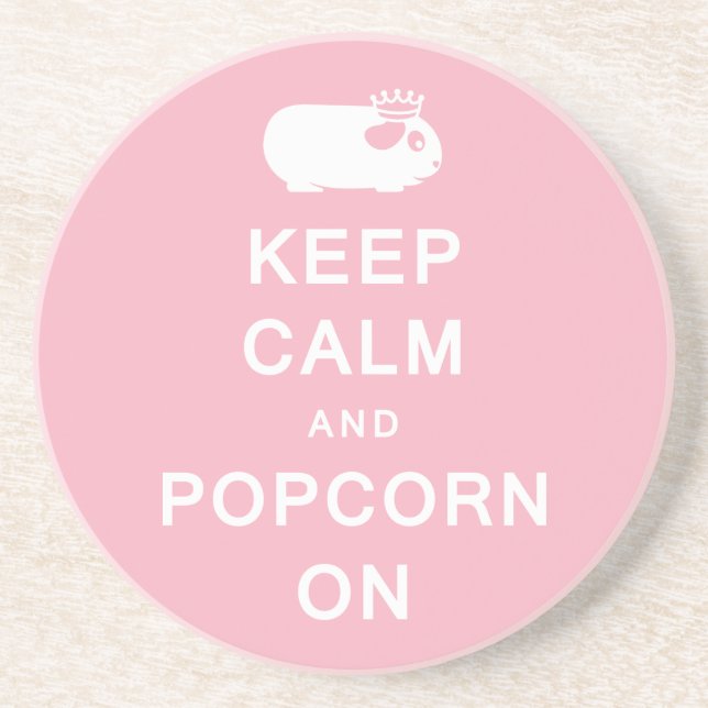 Keep Calm & Popcorn On Coaster (Front)