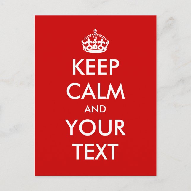 Keep calm postcard template | Customizable design (Front)