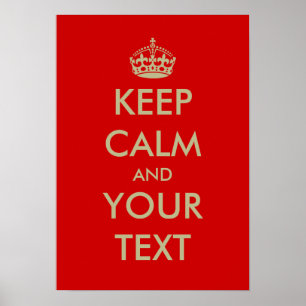 Keep calm poster Customized with faux gold crown