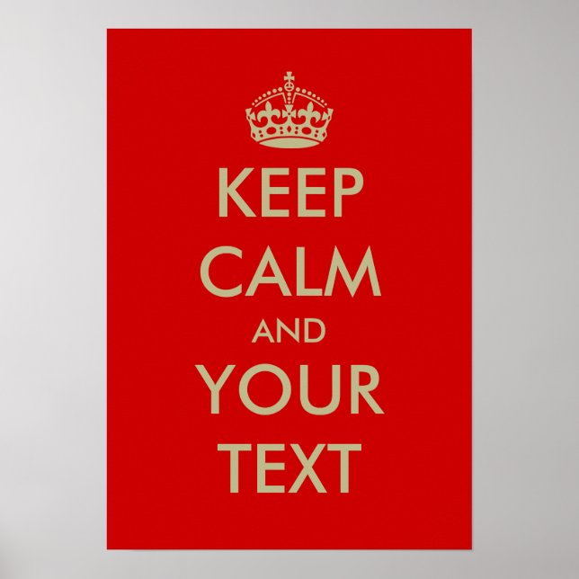 Keep calm poster | Customized with faux gold crown (Front)