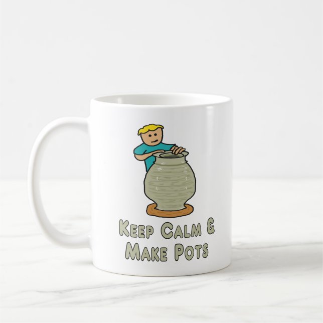 Keep Calm Pottery Coffee Mug (Left)