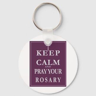 Keep Calm & Pray Your Rosary Keychain