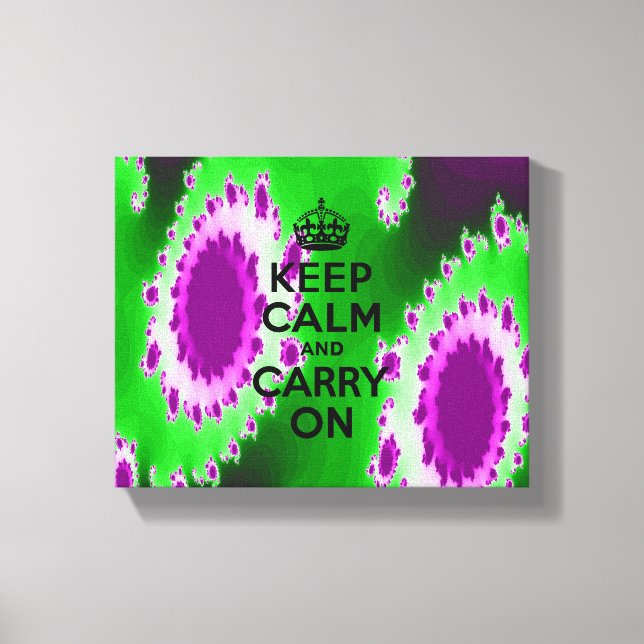  Keep Calm Purple and Green Abstract Canvas Print (Front)