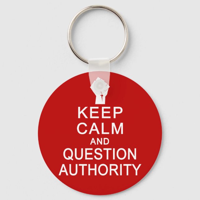 Keep Calm & Question Authority key chain (Front)