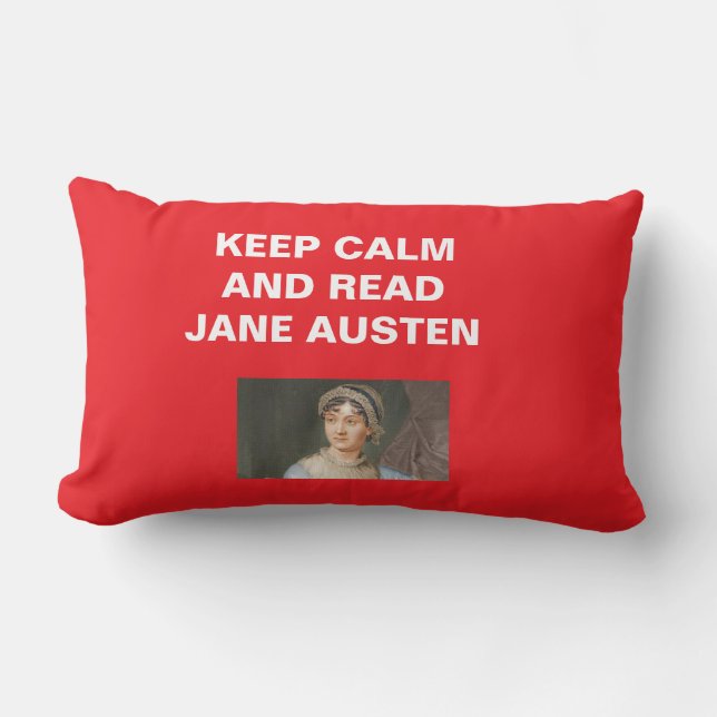 Keep Calm, Read Jane Austen Lumbar Pillow (Front)