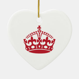 Keep calm red victory crown ceramic ornament