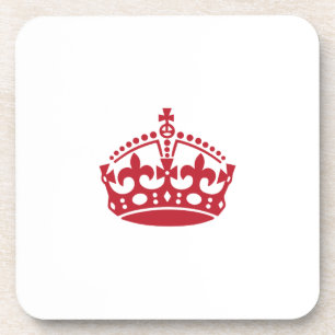 Keep calm red victory crown coaster