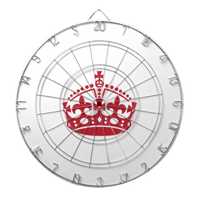 Keep calm red victory crown dartboard (Front)
