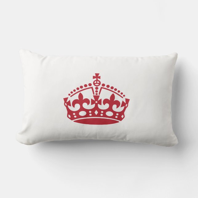 Keep calm red victory crown lumbar pillow (Front)