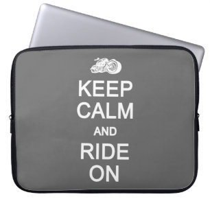 Keep Calm & Ride On custom colour laptop sleeve