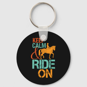 Keep Calm Ride On Horseback Riding For Horse Lover Keychain
