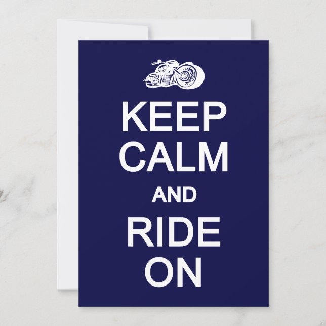 Keep Calm & Ride On invite / card, customize (Front)