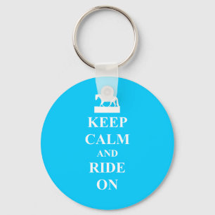 Keep calm & ride on (light blue) keychain