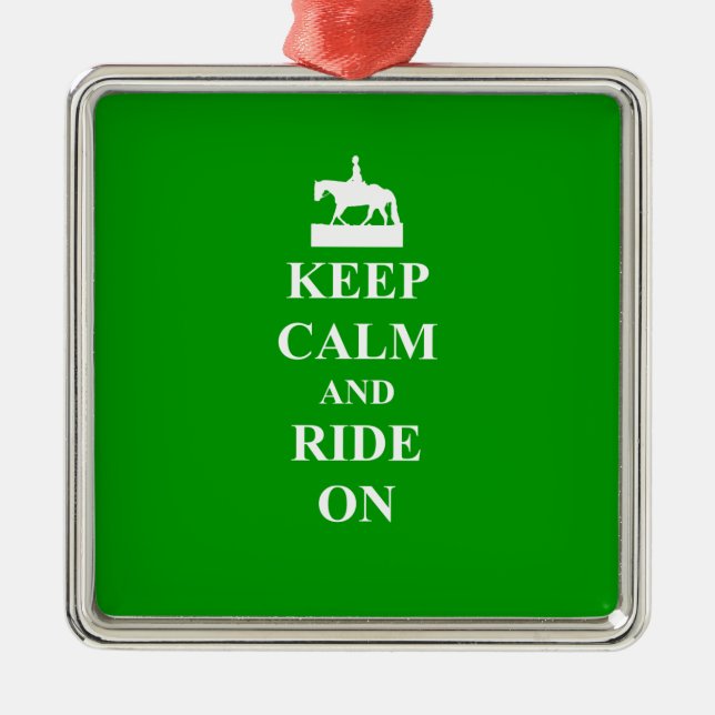 Keep calm & ride on metal ornament (Front)